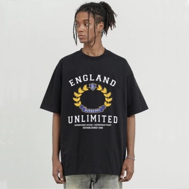 버버리 남성 블랙 크루넥 반팔티 - Burberry Mens Black Tshirts 