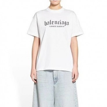 발렌시아가 남성 화이트 반팔티 - Balenciaga Mens White Tshirts 