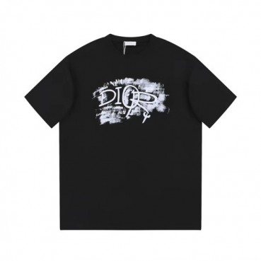 디올 남성 블랙 크루넥 반팔티 - Dior Mens Black Short sleeved Tshirts 
