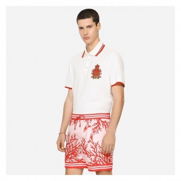돌체앤가바나 남성 화이트 폴로 반팔티 - Dolce&Gabbana Mens White Tshirts 