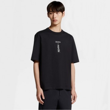 제냐 남성 블랙 크루넥 반팔티 - Zegna Mens Black Tshirts 