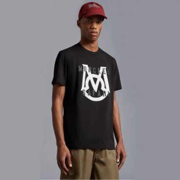 몽클레어 남성 블랙 크루넥 반팔티 - Moncler Mens Black Tshirts 