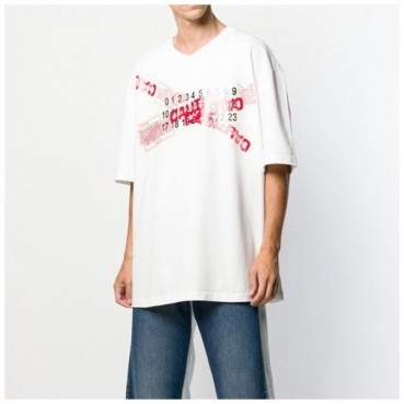 메종마르지엘라 남성 크루넥 화이트 반팔티 - Maison Margiela Mens White Tshirts 
