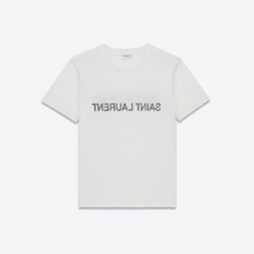 입생로랑 남성 화이트 크루넥 반팔티 - Saint laurent White Short sleeved Tshirts 