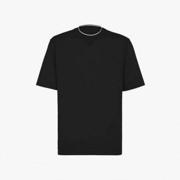펜디 남성 블랙 크루넥 반팔티 - Fendi Mens Black Short sleeved T