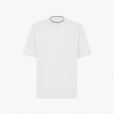 펜디 남성 화이트 크루넥 반팔티 - Fendi Mens White Short sleeved T
