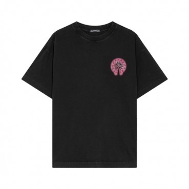 크롬하츠 남성 블랙 크루넥 반팔티 - Chrom Hearts Mens Black Short sleeved T