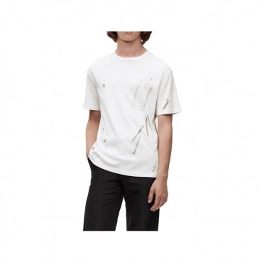 로에베 남/녀 이니셜 화이트 반팔티 - Loewe Unisex White Short sleeved T