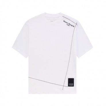 메종마르지엘라 남성 크루넥 화이트 반팔티 - Maison Margiela Mens White Tshirts 