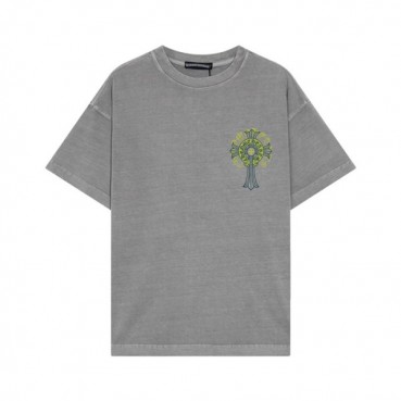 크롬하츠 남성 그레이 크루넥 반팔티 - Chrom Hearts Mens Gray Short sleeved T
