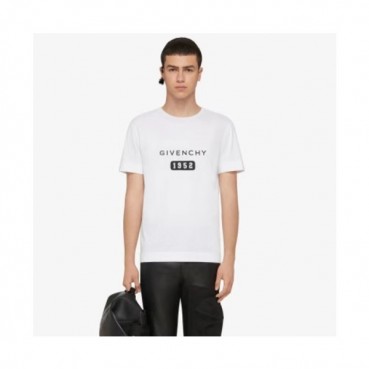 지방시 남/녀 크루넥 화이트 반팔티 - Givenchy Unisex White Short Sleeved Tshirts 
