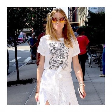 샤넬 여성 크루넥 화이트 반팔티 - Chanel Womens White Tshirts 