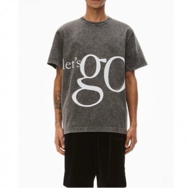 알렉산더왕 남성 이니셜 그레이 반팔티 - Alexander wang Mens Gray Short sleeved Tshirts 