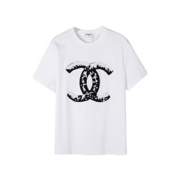 샤넬 여성 크루넥 화이트 반팔티 - Chanel Womens White Tshirts 