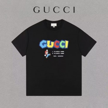 구찌 남성 블랙 크루넥 반팔티 - Gucci Mens Black Short sleeved T