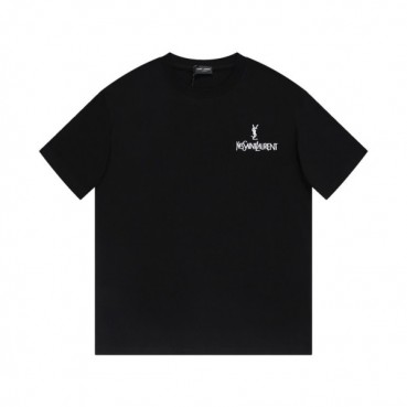 입생로랑 남성 블랙 크루넥 반팔티 - Saint laurent Black Short sleeved Tshirts 