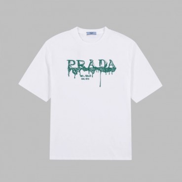 프라다 남성 화이트 반팔티 - Prada Mens White Tshirts 
