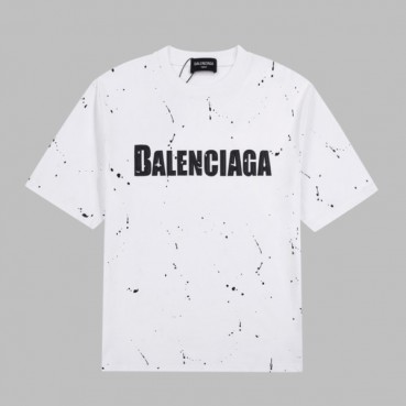 발렌시아가 남성 크루넥 화이트 반팔티 - Balenciaga Mens White Short sleeved T