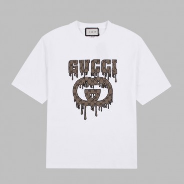 구찌 남성 화이트 크루넥 반팔티 - Gucci Mens White Short sleeved T