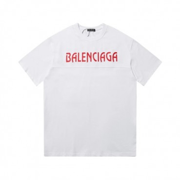 발렌시아가 남성 크루넥 화이트 반팔티 - Balenciaga Mens White Short sleeved T