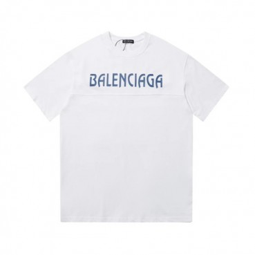 발렌시아가 남성 크루넥 화이트 반팔티 - Balenciaga Mens White Short sleeved T