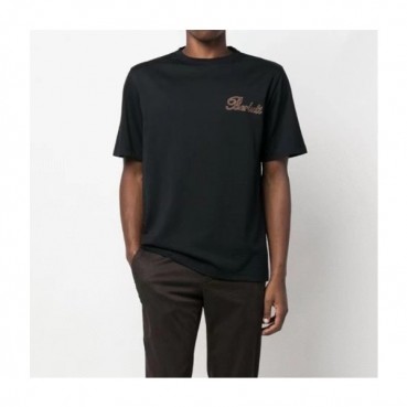벨루티 남성 블랙 크루넥 반팔티 - Berluti Mens Black Tshirts 