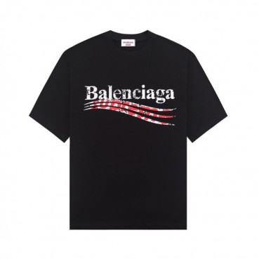 발렌시아가 남성 크루넥 블랙 반팔티 - Balenciaga Mens Black Short sleeved T