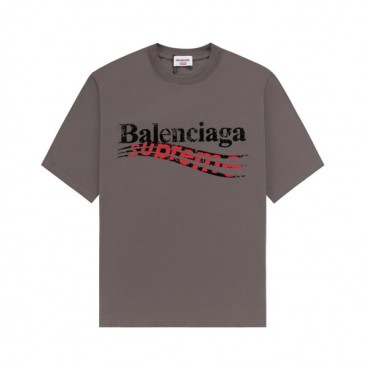 발렌시아가 남성 크루넥 그레이 반팔티 - Balenciaga Mens Gray Short sleeved T