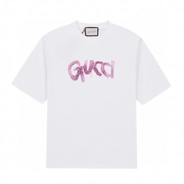 구찌 남성 화이트 크루넥 반팔티 - Gucci Mens White Short sleeved T