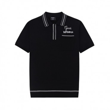 구찌 남성 블랙 폴로 반팔티 - Gucci Mens Black Short sleeved T
