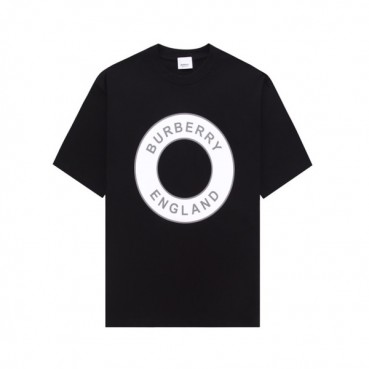 버버리 남성 블랙 크루넥 반팔티 - Burberry Mens Black Tshirts 