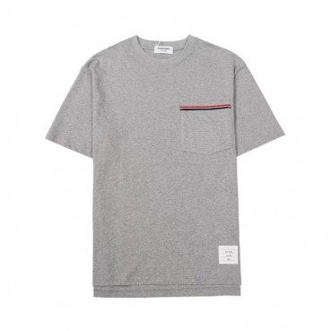 톰브라운 남성 크루넥 그레이 반팔티 - Thom Browne Mens Gray Tshirts 