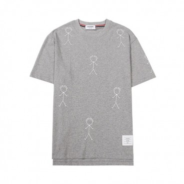 톰브라운 남성 크루넥 그레이 반팔티 - Thom Browne Mens Gray Tshirts 