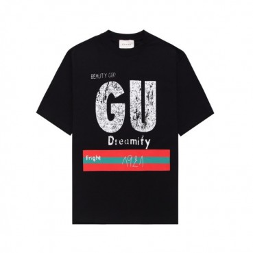 구찌 남성 블랙 크루넥 반팔티 - Gucci Mens Black Short sleeved T