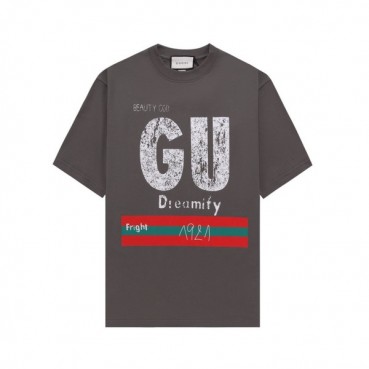 구찌 남성 그레이 크루넥 반팔티 - Gucci Mens Gray Short sleeved T