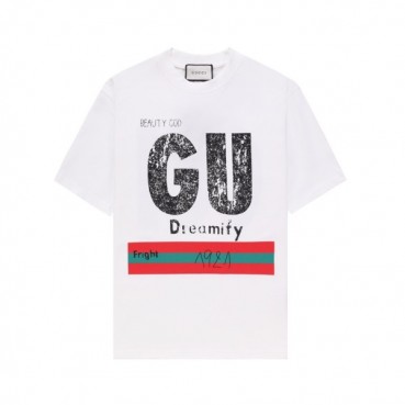 구찌 남성 화이트 크루넥 반팔티 - Gucci Mens White Short sleeved T