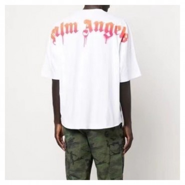 팜 엔젤스 남성 화이트 크루넥 반팔티 - Palm Angels Mens White Tshirts 