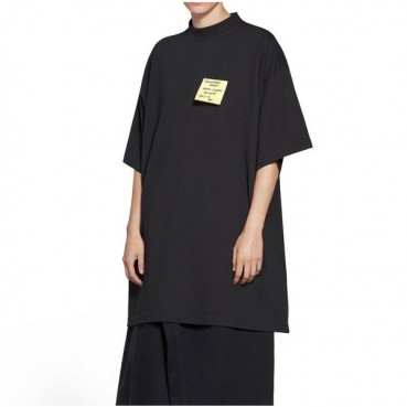 발렌시아가 남성 크루넥 블랙 반팔티 - Balenciaga Mens Black Short sleeved T