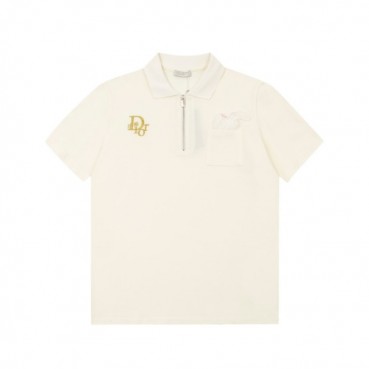 디올 남성 아이보리 폴로 반팔티 - Dior Mens Ivory Short sleeved Tshirts 