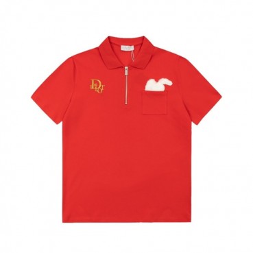 디올 남성 레드 폴로 반팔티 - Dior Mens Red Short sleeved Tshirts 