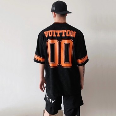 루이비통 남성 블랙 브이넥 반팔티 - Louis vuitton Mens Black Short sleeved T