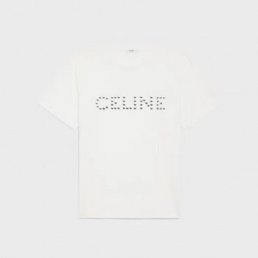 셀린느 남성 크루넥 화이트 반팔티 - Celine Mens White Short sleeved T