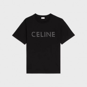 셀린느 남성 크루넥 블랙 반팔티 - Celine Mens Black Short sleeved T