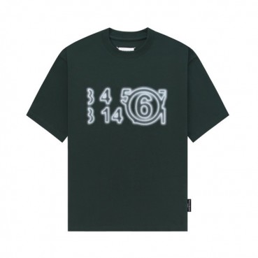 메종마르지엘라 남/녀 크루넥 그린 반팔티 - Maison Margiela Unisex Green Tshirts 