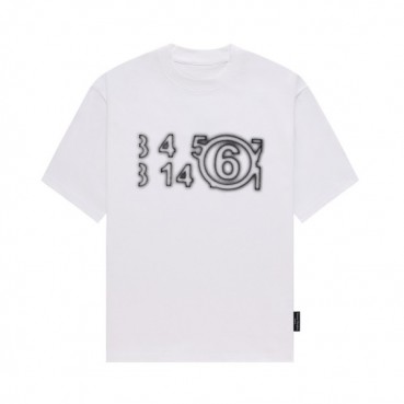 메종마르지엘라 남/녀 크루넥 화이트 반팔티 - Maison Margiela Unisex White Tshirts 