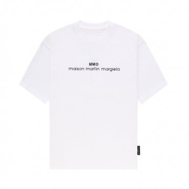 메종마르지엘라 남/녀 크루넥 화이트 반팔티 - Maison Margiela Unisex White Tshirts 
