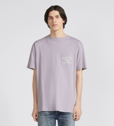 디올 남성 퍼플 크루넥 반팔티 - Dior Mens Purple Short sleeved Tshirts 