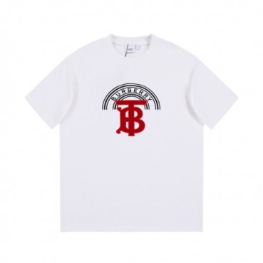 버버리 남성 화이트 크루넥 반팔티 - Burberry Mens White Tshirts 