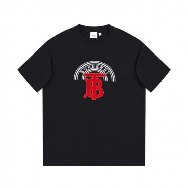 버버리 남성 블랙 크루넥 반팔티 - Burberry Mens Black Tshirts 