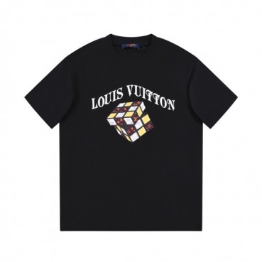 루이비통 남성 블랙 크루넥 반팔티 - Louis vuitton Mens Black Short sleeved T